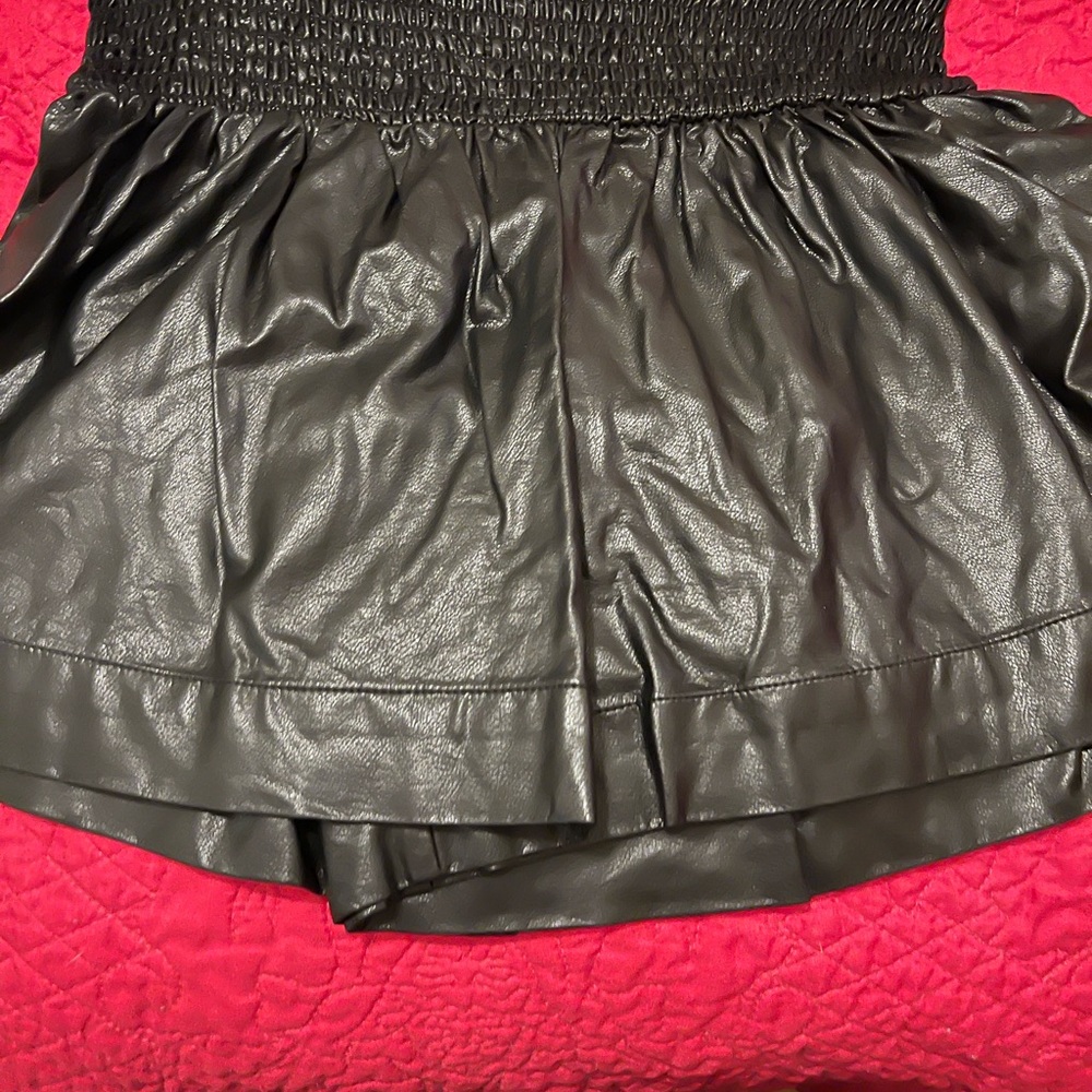 Black Faux Leather Skirt